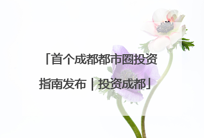首个成都都市圈投资指南发布｜投资成都