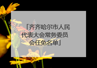 齐齐哈尔市人民代表大会常务委员会任免名单