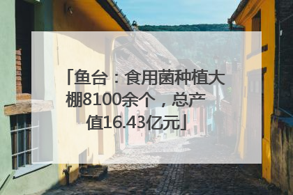 鱼台：食用菌种植大棚8100余个，总产值16.43亿元