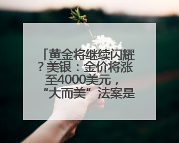 黄金将继续闪耀？美银：金价将涨至4000美元，“大而美”法案是关键！