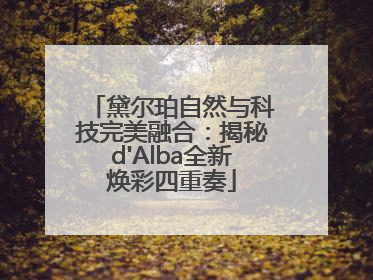 黛尔珀自然与科技完美融合：揭秘d'Alba全新焕彩四重奏