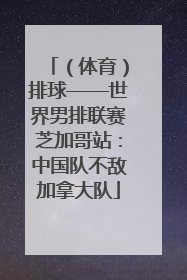 （体育）排球——世界男排联赛芝加哥站：中国队不敌加拿大队