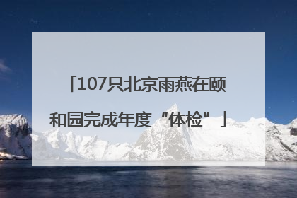 107只北京雨燕在颐和园完成年度“体检”