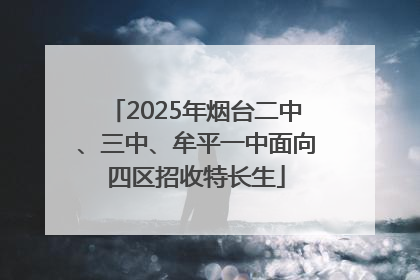 2025年烟台二中、三中、牟平一中面向四区招收特长生
