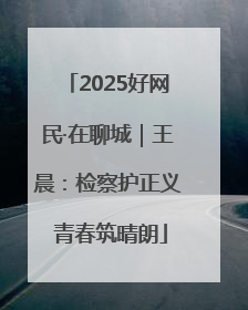 2025好网民·在聊城｜王晨：检察护正义 青春筑晴朗