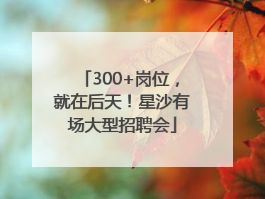 300+岗位，就在后天！星沙有场大型招聘会